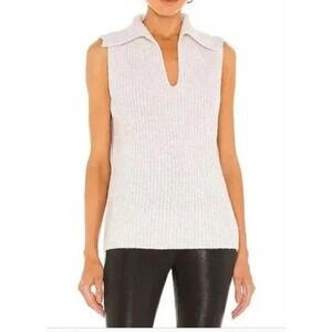 Vince Wool Cashmere Blend Sweater Vest Plus 3X Collared V-Neck Ribbed Knit NWT